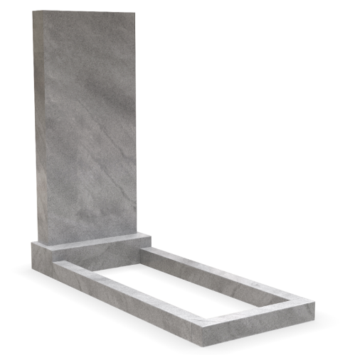 Мраморный памятник с цветником